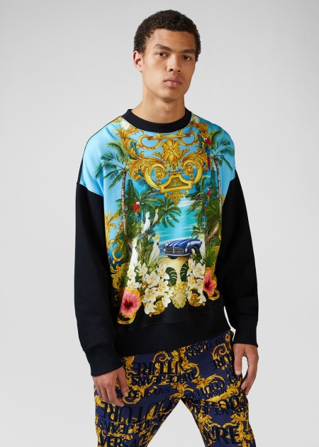 Hanorace Versace Versace Tropical Island Print Barbati | EDZUANC-30